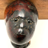 Very Intense,Very Smoked Antique Meerschaum Pipe Bowl with Black Glass Eyes and Evocative Repairs