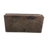 Super Sweet Antique Primitive Book Shaped Pencil Box with Wire Hinges