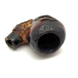 Very Intense,Very Smoked Antique Meerschaum Pipe Bowl with Black Glass Eyes and Evocative Repairs