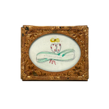 A Token of Love, Mid 19th Century Hand-colored Sentiment Card in Gold Foil Wrap