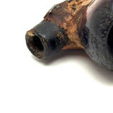 Very Intense,Very Smoked Antique Meerschaum Pipe Bowl with Black Glass Eyes and Evocative Repairs