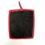 Line, Color, Pattern: Stack of Three Old Handmade Quilted Pot Holders, Found Together