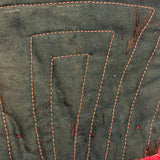 Line, Color, Pattern: Stack of Three Old Handmade Quilted Pot Holders, Found Together