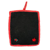 Line, Color, Pattern: Stack of Three Old Handmade Quilted Pot Holders, Found Together