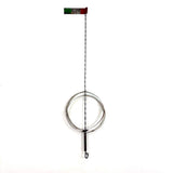 Another Charming Old Wire Spinning Toy, Interlocking Rings in Red and Green