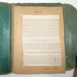Very Lovely 1939-40 French Sewing Samples Notebook in Wonderful Hand-sewn Cover