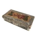 Pretty Little 19th C. Theorem on Velvet and Silver Papered Box