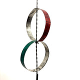 Another Charming Old Wire Spinning Toy, Interlocking Rings in Red and Green