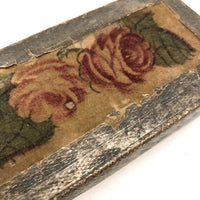 Pretty Little 19th C. Theorem on Velvet and Silver Papered Box