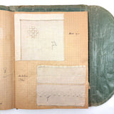 Very Lovely 1939-40 French Sewing Samples Notebook in Wonderful Hand-sewn Cover