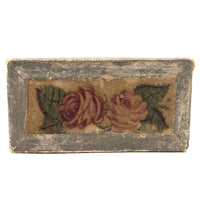 Pretty Little 19th C. Theorem on Velvet and Silver Papered Box