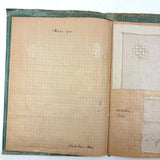 Very Lovely 1939-40 French Sewing Samples Notebook in Wonderful Hand-sewn Cover