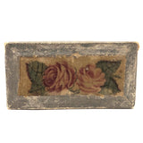 Pretty Little 19th C. Theorem on Velvet and Silver Papered Box