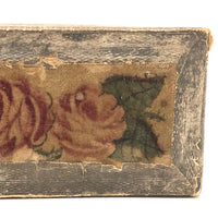 Pretty Little 19th C. Theorem on Velvet and Silver Papered Box