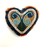 Much Loved 19th Century Heart Shaped Mi'kmaq Beaded Pin Cushion
