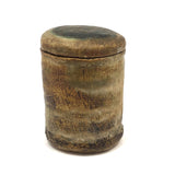 Mid-Century Hand-formed Lidded Pottery Vessel with Shino Interior, Signed Ulli