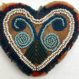 Much Loved 19th Century Heart Shaped Mi'kmaq Beaded Pin Cushion
