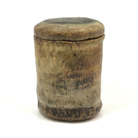 Mid-Century Hand-formed Lidded Pottery Vessel with Shino Interior, Signed Ulli