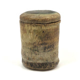 Mid-Century Hand-formed Lidded Pottery Vessel with Shino Interior, Signed Ulli