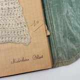 Very Lovely 1939-40 French Sewing Samples Notebook in Wonderful Hand-sewn Cover