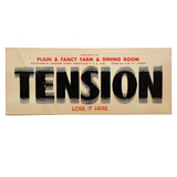 TENSION (Lose it Here), Excellent Design c. 1960s Plain and Fancy Farm, Bird in Hand PA Advertising Flier