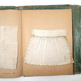 Very Lovely 1939-40 French Sewing Samples Notebook in Wonderful Hand-sewn Cover