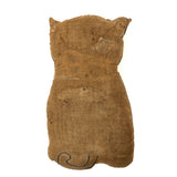 Wonderful Old Hand-embroidered Stuffed Silk Cat Baring Fangs!