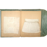 Very Lovely 1939-40 French Sewing Samples Notebook in Wonderful Hand-sewn Cover
