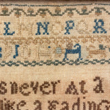 Our Life is Never at a Stand, Its Like a Fading Flower, Lovely and Poignant 1839 Sampler, Elizer Merchant
