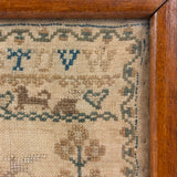 Our Life is Never at a Stand, Its Like a Fading Flower, Lovely and Poignant 1839 Sampler, Elizer Merchant