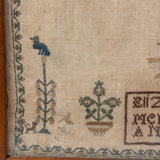 Our Life is Never at a Stand, Its Like a Fading Flower, Lovely and Poignant 1839 Sampler, Elizer Merchant