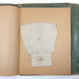 Very Lovely 1939-40 French Sewing Samples Notebook in Wonderful Hand-sewn Cover
