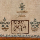 Our Life is Never at a Stand, Its Like a Fading Flower, Lovely and Poignant 1839 Sampler, Elizer Merchant