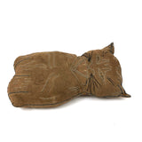 Wonderful Old Hand-embroidered Stuffed Silk Cat Baring Fangs!