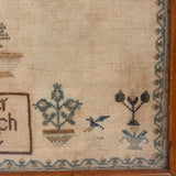 Our Life is Never at a Stand, Its Like a Fading Flower, Lovely and Poignant 1839 Sampler, Elizer Merchant