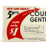 To Horseheads, NY: 1930s Country Gentleman Advertising Mailer / Subscription Card