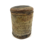 Mid-Century Hand-formed Lidded Pottery Vessel with Shino Interior, Signed Ulli