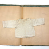 Very Lovely 1939-40 French Sewing Samples Notebook in Wonderful Hand-sewn Cover