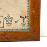Our Life is Never at a Stand, Its Like a Fading Flower, Lovely and Poignant 1839 Sampler, Elizer Merchant