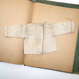 Very Lovely 1939-40 French Sewing Samples Notebook in Wonderful Hand-sewn Cover