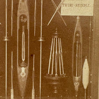 Double Expansion Twist Shuttle Spindles Display, Boston Mechanics Fair, Gorgeous 1873 Albumen Stereoview