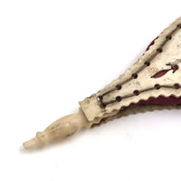 Intricate 19th C. Bellows Shaped Bone Pin Keep