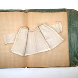 Very Lovely 1939-40 French Sewing Samples Notebook in Wonderful Hand-sewn Cover
