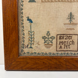 Our Life is Never at a Stand, Its Like a Fading Flower, Lovely and Poignant 1839 Sampler, Elizer Merchant