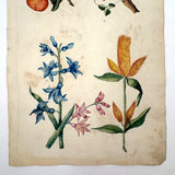 Lush and Lovely c. 1750 Four Vignette Dutch Watercolor on Watermarked Wove