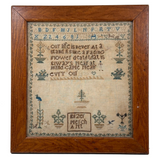 Our Life is Never at a Stand, Its Like a Fading Flower, Lovely and Poignant 1839 Sampler, Elizer Merchant
