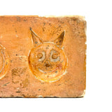 Most Charming, Very Scarce Old Chalkware Halloween Mold in Best Soft Orange Paint