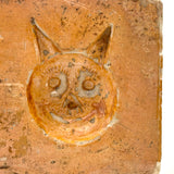 Most Charming, Very Scarce Old Chalkware Halloween Mold in Best Soft Orange Paint
