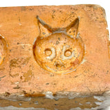 Most Charming, Very Scarce Old Chalkware Halloween Mold in Best Soft Orange Paint
