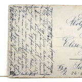 Birds and Berries and Bee, 1916-17 Austrian Ink and Watercolor Hand-drawn Postcard